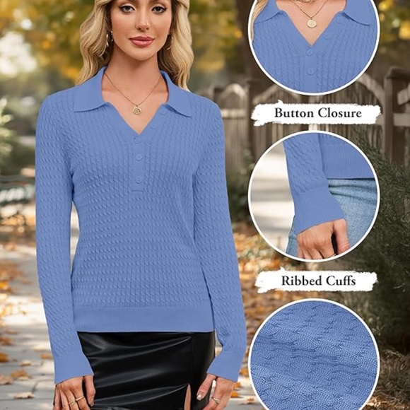 Blooming Jelly Women's Cable Knit Sweater Long Sleeve Pullover Tops 2025 Fall Fa - Picture 6 of 6